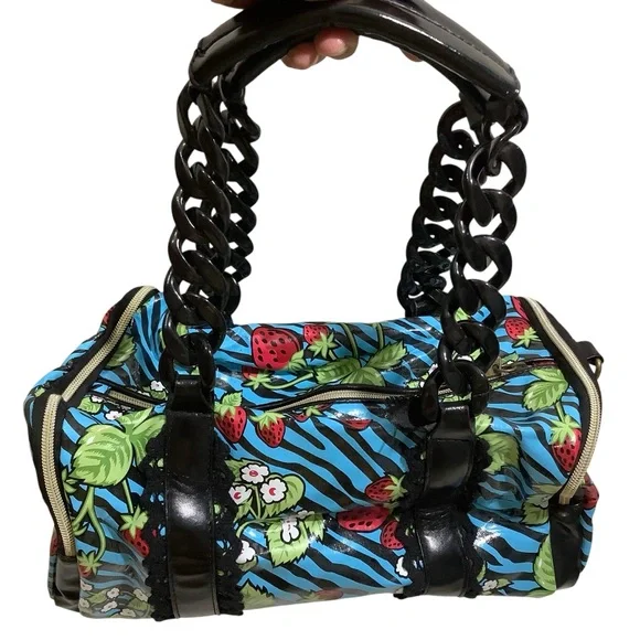 Betsey Johns Betseyville Strawberry Floral Handbag Vintage - Picture 2 of 11